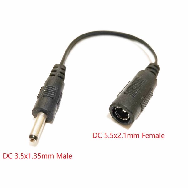 Cabos, DC 5.5x2.1mm fêmea para CC 3.5x1.35mm Male Conversor Male Plug Power Connector Cabo / 300pcs