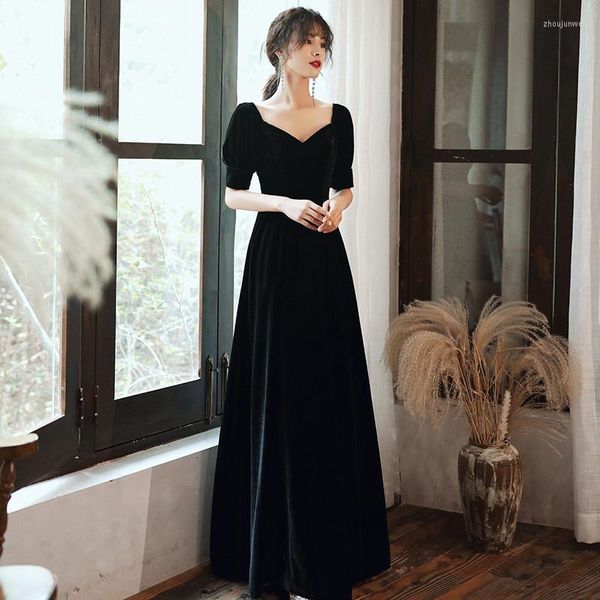 Abiti da festa Elegante cocktail con scollo a V Sexy alla caviglia Manica corta Backless Slim Prom Dress Abiti formali eleganti di alta qualità