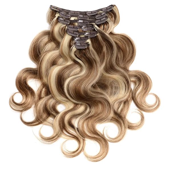 P6/613# Ash Blonde Clip in on gair extensions body wave virg hum remy remy clip in infate infate для белой женщины Европейский горячий 100 г/набор