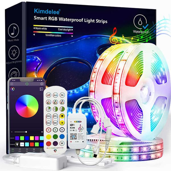 LED -Streifen LED -Streifenleuchte für Raum DC 24 V 10m 20m 30m 40m 50m Bluetooth WiFi Farbe 5050RGB USB Tape Dekoration Weihnachten Neonlicht P230315