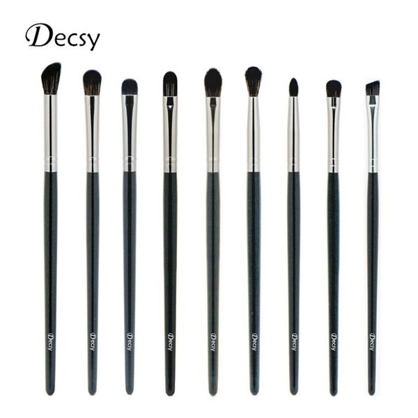 Pincéis de maquiagem de decossy mushadow pincel conjunto 9pcs preto de alta qualidade olhos liner liner sobrancelha