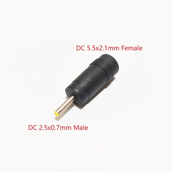 Conectores, fêmea DC 5.5x2.1mm para DC 2.5x0.7mm Male Conversor Male Plug Power Connector Adapter / 300pcs