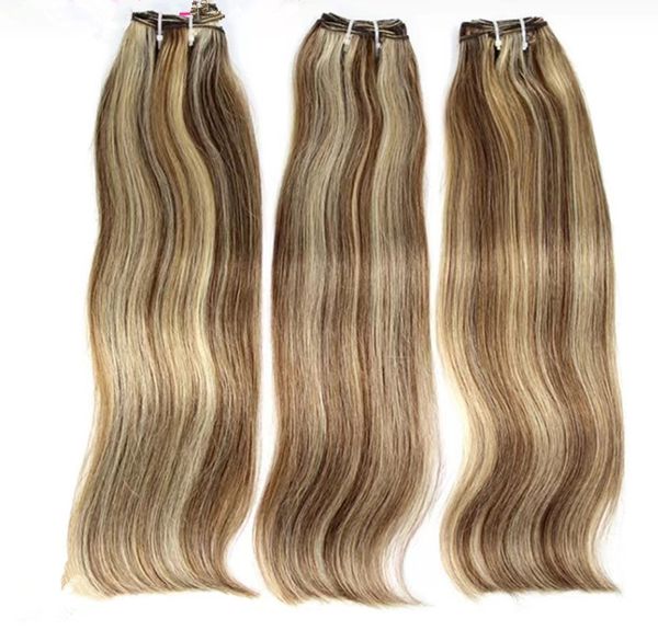 EuropeanAsh biondo naturale senza clip nell'estensione dei capelli per donna bianca dritto pianoforte grigio 613 brasiliano 100% capelli remy umani di alta qualità 100 g / set