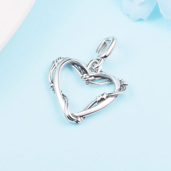 925 Sterling Silber ME Serial Wire Herz Medaillon Dangle Charm Bead passt nur für europäische Pandora Me-Schmuckarmbänder und Halsketten
