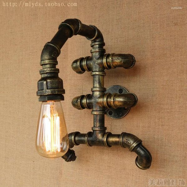 Lampade da parete Lampada a tubo d'acqua a forma di granchio Lampade vintage Lampe Murale Illuminazione industriale in stile loft retrò Edison Sconce