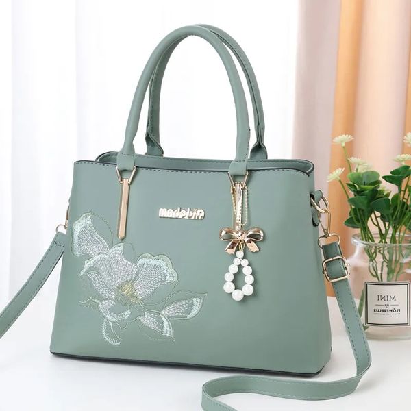 New Lady Handbag Embroidery Borsa da donna Borsa da donna Grande capacità Borsa a tracolla da mamma semplice e alla moda Versione coreana Borsa da donna lu se