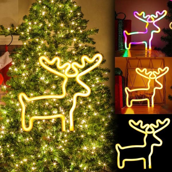 Noel Süslemeleri Elk Stil Led Işık Noel Dekoratif Küçük Gece Işıkları Oda Partisi Düğün Dekor
