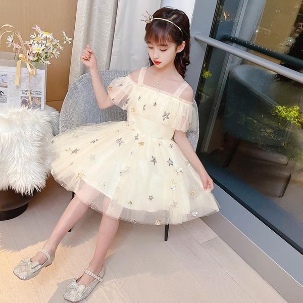 Mädchen Kleider Mädchen Licht Sommer Kinder Baby Niedliche Prinzessin Kleid 2023 Teenager Elegante Party Hochzeit Brautjungfer 4-12 Jahre