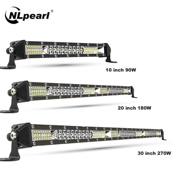 Strisce LED NLpearl Slim Spot Flood LED Bar Off Road 12V 24V LED Light Bar/Faro da lavoro per auto 4x4 Camion ATV SUV Barca lada Barra LED Lightbar P230315