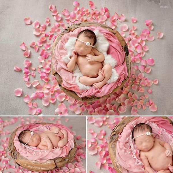 Accessori per capelli Born Pography 300Pcs Tessuto Petalo di rosa Baby Po Puntelli Decorazione festa di compleanno Maternità