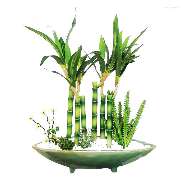 Flores decorativas de 31-110 cm de altura plantas artificiais de bambu ramifica