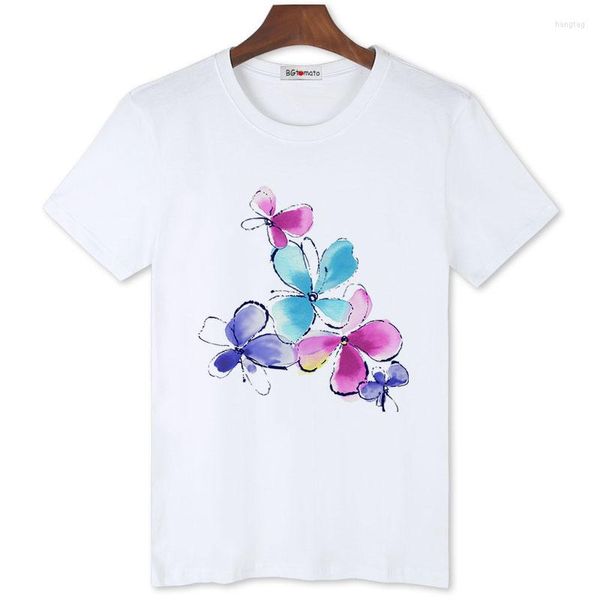 Herren-T-Shirts, BGtomato, bunte Blumen, schönes T-Shirt, chinesischer Stil, klassisches Sommer-T-Shirt, Herren-Persönlichkeit, modische Tops