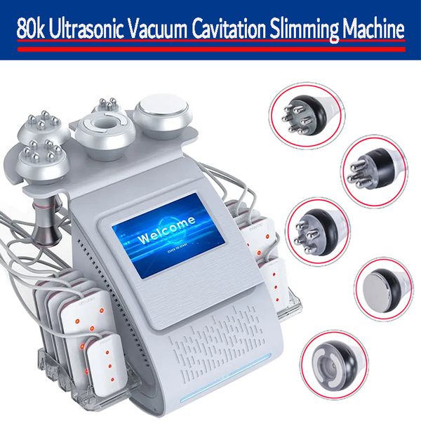 Professionale RF Cavitazione 80K Vuoto Macchina dimagrante Radiofrequenza Lipo Laser Modellamento del corpo Bruciatore di grasso Lifting facciale Attrezzature per la cura della pelle