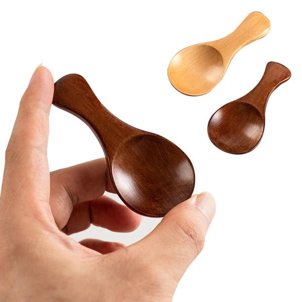 Tempo de mesa de mesa de madeira maciça colher de sorvete de 8,3 cm de medição colher de madeira Spice Wood Tea Spoons