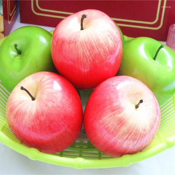 Dekorative Blumen, 2 Stück, künstliche Früchte, Kunststoff, künstlicher künstlicher Apfel, künstlicher simulierter roter Apfel
