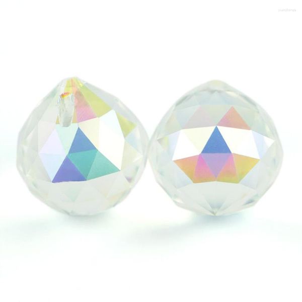 Lustre cristal k9 bola suspensa 15mm/20mm/30mm/40mm AB Glass Prism Feng Shui Sphere Faceted Tree Wedding Parting El Decoration