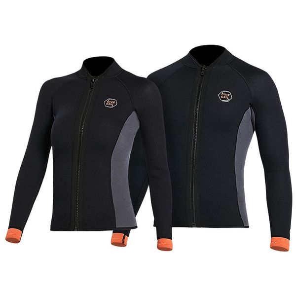 Neoprenanzüge Trockenanzüge 3 mm Neopren DIVE SAIL Männer Frauen Neoprenanzug Jacke Top Tauchen Neoprenanzug Badebekleidung Sonnenschutz für Erwachsene Surf Tauchanzug 230320