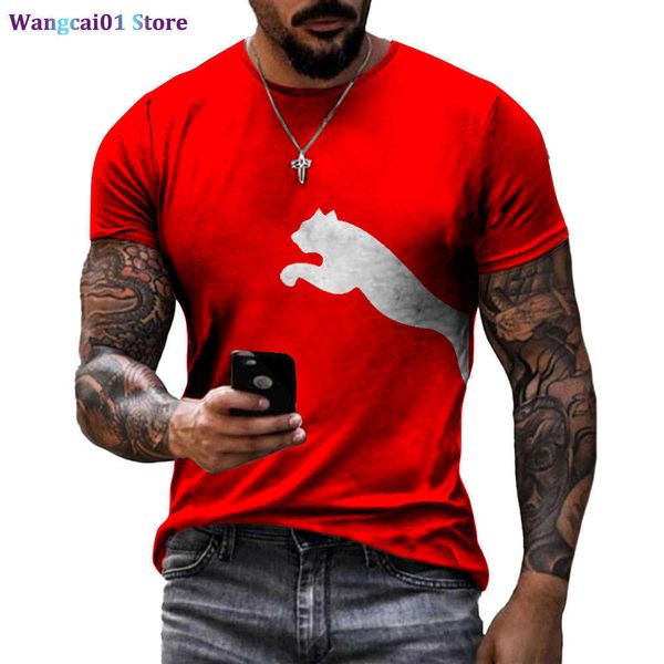 Wangcai01 DIY T-Shirt Yaz Yeni 3D Baskılı Kurt Deseni Gündelik Yuvarlak Boyun Gömlek 2022 HARAJUKU HIZLI DRYING EGELİ T-SHIRT Erkekler ve Kadınlar için 0320H23