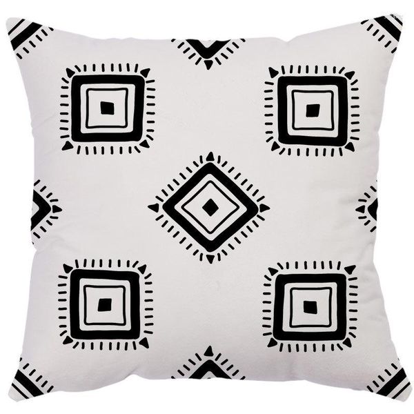 Caso geométrico em preto e branco travesseiro capa de estilo bohemian para sofá -brophase Decor Home Decor 45x45cm