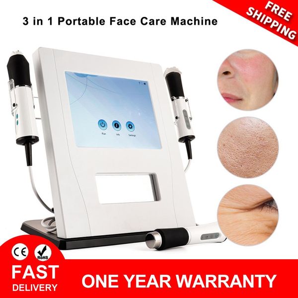 Pistola per mesoterapia professionale Cura della pelle portatile 3 in 1 Rf Ultrasuoni CO2 Bolla di ossigeno Macchina per bolle Face Lifting Pulizia profonda Esfoliazione per Spa