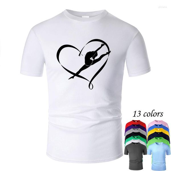 Camisetas masculinas Linha de dança de balé Arte do pescoço Camisa de algodão Homens e mulher unissex verão manga curta projetada por camiseta casual m02063