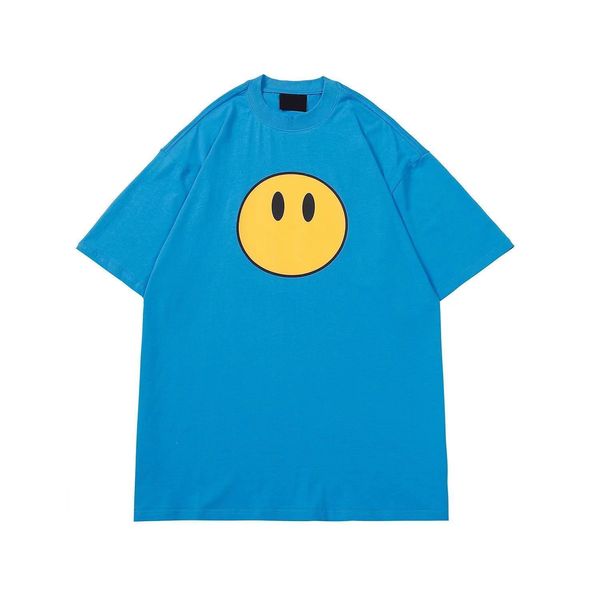 Drew Shirts Luxo Moda Classic Designer de marca de marca curta Smile de manga curta Draw T -Shirts Sholrt Sleeve Crewneck Man imprimindo DrawDrew T camisetas Tee Top Luxury 750