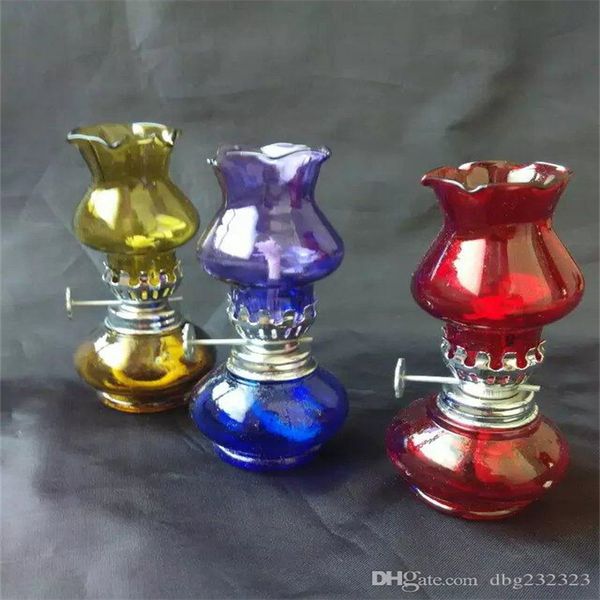 Narghilè Vetro colorato Lampada ad alcol Bong in vetro Accessori Tubi per fumatori in vetro colorato mini multi
