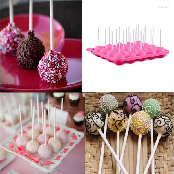 Stampi da forno Stampo per lecca-lecca rotondo in silicone 20 fori Stampi per dolci al cioccolato sferici Stampi per stampi per dolci Acc