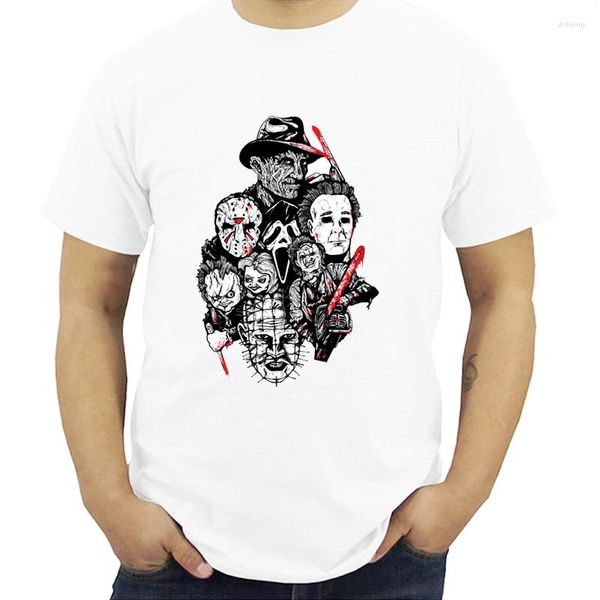 Männer T Shirts Es Clown Pennywise T-shirt Männer Sommer Boy Print T-shirt Anime Hemd Marke Kleidung Weiße Farbe Tops tees Streetwear