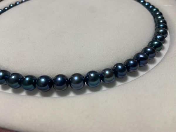 Ketten Natürliche Riesige 8-9mm Meer Echte Glanz Runde Perlenkette Party Für Frauen Schmuck Kostenloser Verschluss