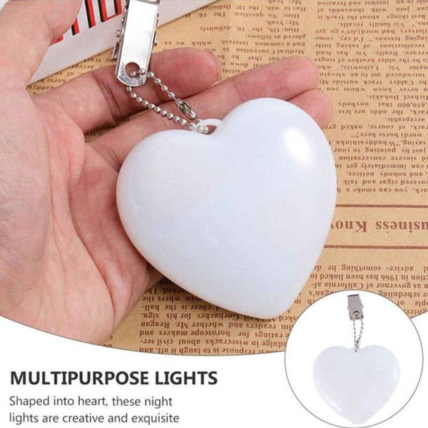 10 Stück herzförmige Handtaschen-Nachtlicht, weiß, sensoraktiviert, Geldbörsenbeleuchtung, automatische Beleuchtung, Hängetaschen-Licht