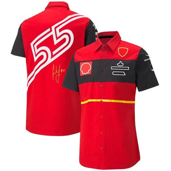 Camisetas masculinas 2023 nova camisa F1 Fórmula 1 camisa de pólo de pólo da equipe vermelha camisa de corrida de piloto de piloto de piloto de piloto de piloto