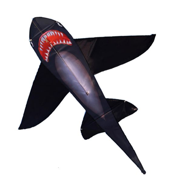 Accessori per aquiloni Forte aquilone Black Shark con lunga coda colorata Enormi aquiloni per principianti per bambini e adulti con manico a corda 230320