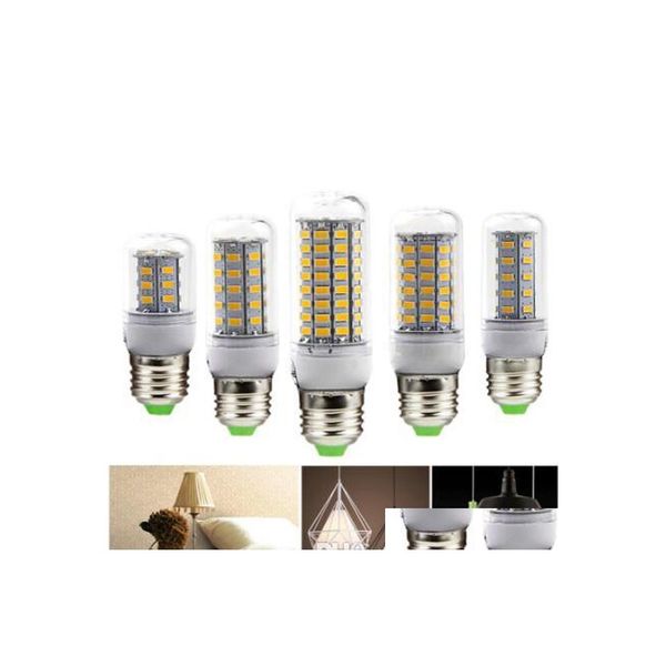 LED ampul lambası BB E27 E14 Mum Işık Bombriller 220V SMD 5730 Avize spot için ev dekorasyonu 24 36 48 56 69 106LEDS DROP DHVAM