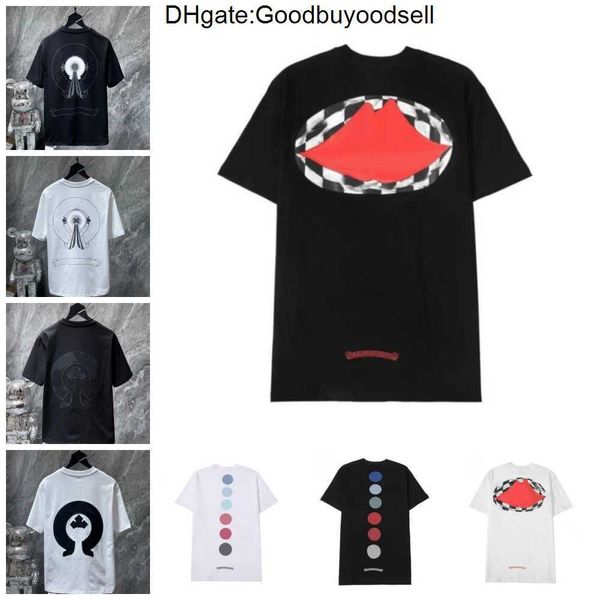 Fashion Luxury Brand Magliette da uomo Estate Designers Ch Tops Tees Correct Horseshoe Sanskrit Cross Polo Boy Graffiti T-shirt Uomo Donna NUAP