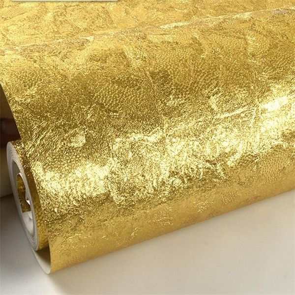 Sfondi Papel De Parede Carta da parati dorata Lamina d'oro Ktv El Camera da letto Soggiorno Ristorante Carte da parati per soffitti in colore puro Decorazioni per la casa