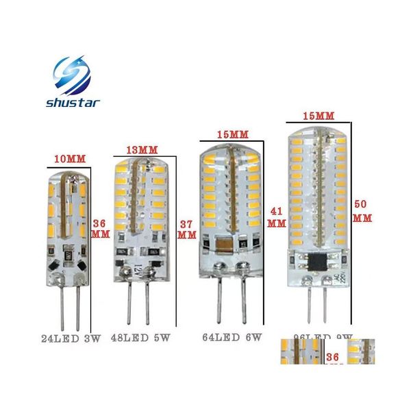 Bulbos LED G4 BBS G9 Iluminação da lâmpada AC/DC12V/220V/110V CHANDELIERS CRISTAL LUZES SMD3014 SIL