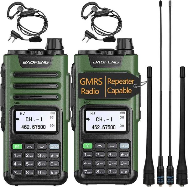 GM-15 Pro GMRS Radio Aggiornamento di UV-5R NOAA Ricevitore meteo Scan Radio Radio bidirezionale ricaricabile a lungo raggio con caricatore USB-C
