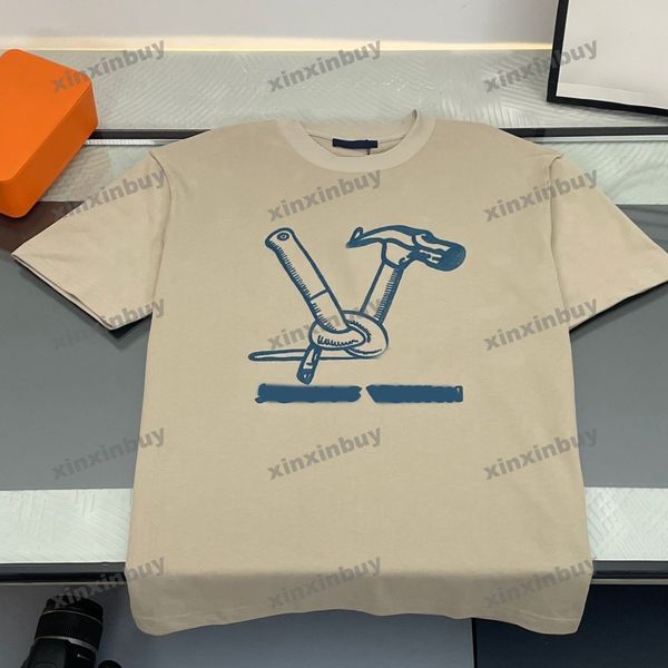 Xinxinbuy Men Men Designer Tee Tee Trub