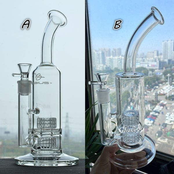 Mobius Design Sidecar Glass Narghilè Bong Dab Rig Double Stereo Matrix Perc Pipa ad acqua con giunto da 18 mm Fab Egg Smoking Shisha