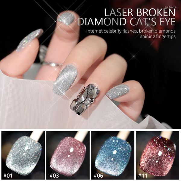 Gel per unghie Smalto glitter Colla Colore Brillante Lucido Finemente esplosivo Diamante Riflettente Soak Off Cat's Eye Magnetic GelTSLM1