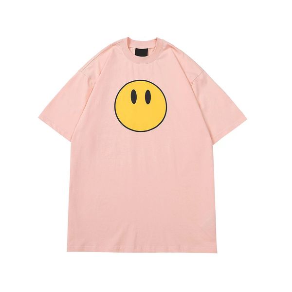 Drew Shirts Luxo Moda Classic Designer de marca de marca curta Smile de manga curta Draw T -Shirts Sholrt Sleeve Crewneck Man imprimindo DrawDrew T Shirts Tee Top Luxury 547