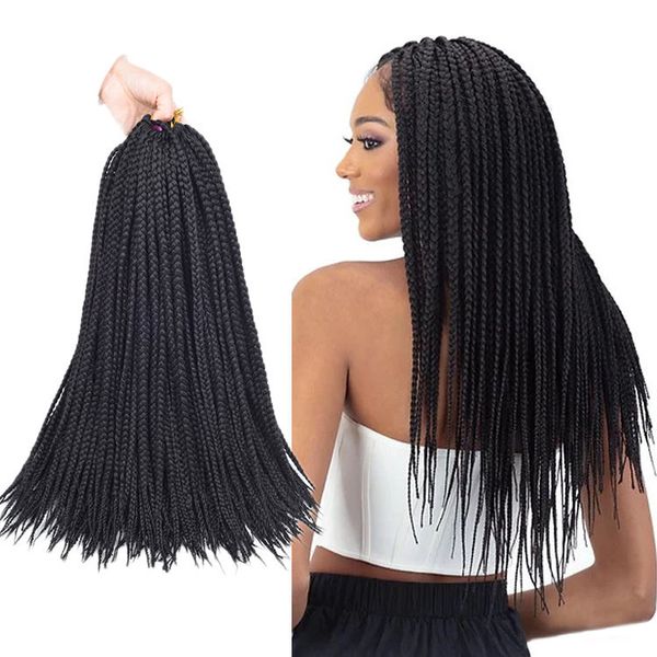 Caixa de caixa de jumbo sem nó africana Branças de crochê Extensão de Cabelo Cabelo Kanekalon Cabelos 14 18 de 24 polegadas T27 T30