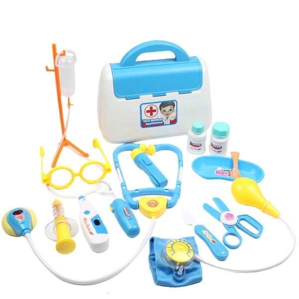 Другие игрушки 15pcs Electric Kit Simulation FirstAid Случай для детей Ролевой игрок Доктор Притворяется реалистичный стетоскоп 230320