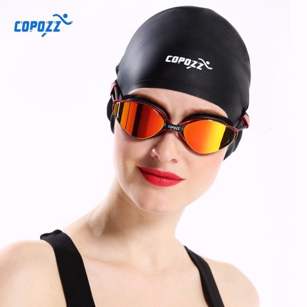 Cuffie da nuoto COPOZZ Cuffia da nuoto impermeabile in silicone flessibile Copri cuffia da bagno Copri orecchie per uomo donna Unisex adulto capelli lunghi corti 230320