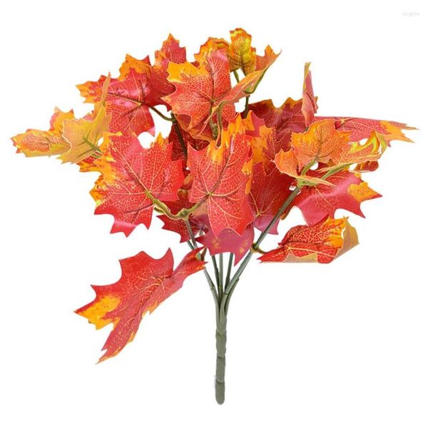 Flores decorativas, alça de borracha de pacote artificial de 7 forros de 33 cm de plástico elegante de decoração de casamento de casamentos de metal galhos de plantas de simulação