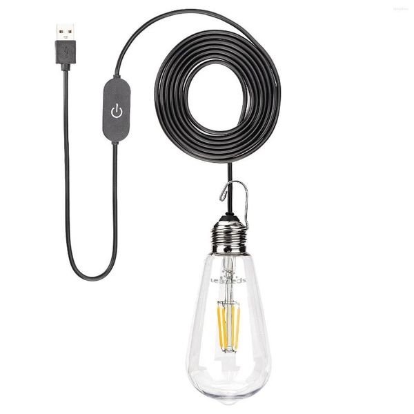 Bulbo Dimmable Powered 5V 3W Vintage ST64 Lâmpada de luz externa portátil para a barraca para barra de garagem Carro