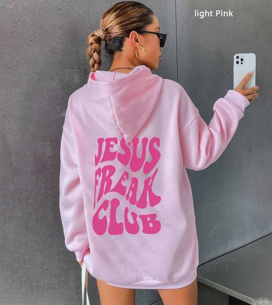 Capuzes femininos moletons Jesus Clube Freak Clube Autumn Winter Letters Men Mulheres Mulheres Pullover de Hip Hop Fleece Frost Warm 230317