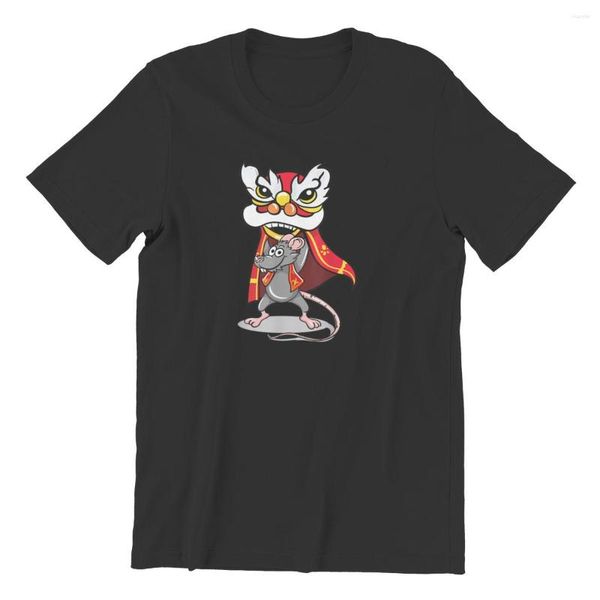 Camisetas masculinas T-shirts Ano do rato Zodiac Chinês 2023 Casais de algodão que combinam roupas de alta qualidade masculinas 32131