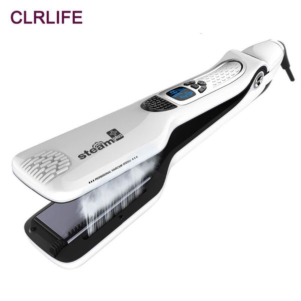 Alisadores de cabelo Clrlife a vapor de cabelo Crecado Cerâmica Cerâmica Ferramento plano Profissional Cabelo elétrico pente de cabelo rápido Ensinamento 230317